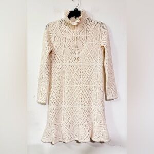 SEE BY CHLOE Cream Crochet Patterned with Lining Dress Small